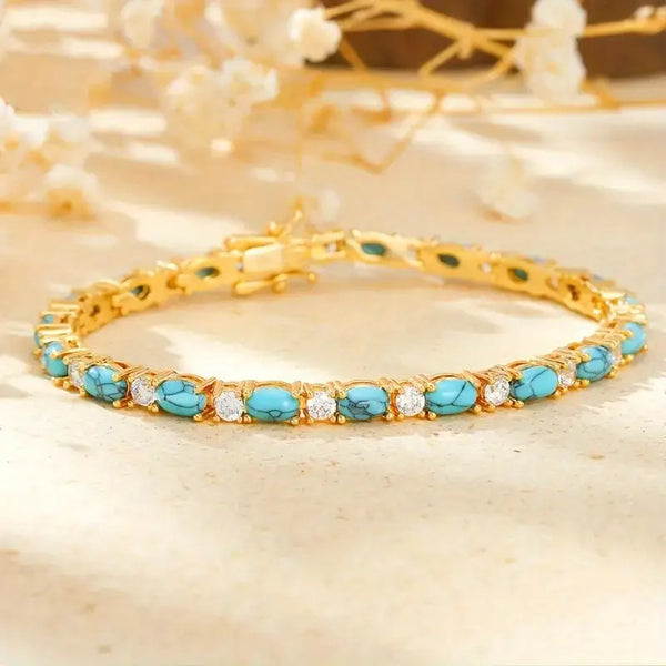 Pulsera de piedra turquesa natural