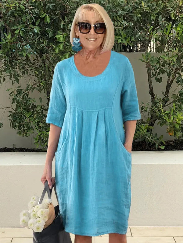 Renée | Vestido Midi Túnica con Bolsillos