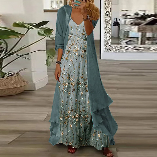 Mara | Vestido Maxi con Chaqueta (conjunto de 2 piezas)