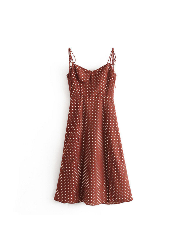 Vestido Largo de Lunares Vintage