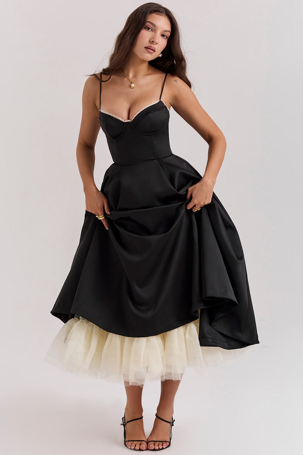 Luce - vestido midi de tul satinado