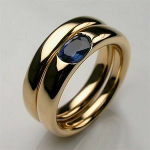 Anillo Vintage de Oro y Circonita Azul