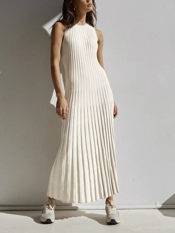 Vestido Maxi Plisado de Punto Camille