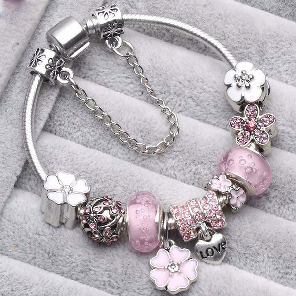 Pulseras de Plata Vintage Rosa