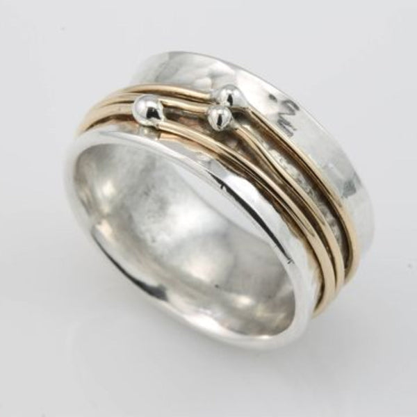 Brillo - Anillo de plata con acabado dorado vintage