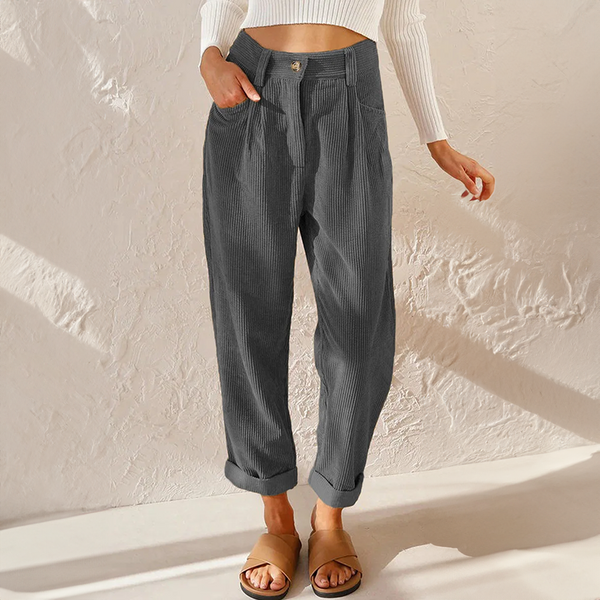 MINA | PANTALONES DE PANA CÓMODOS Y DE CINTURA ALTA
