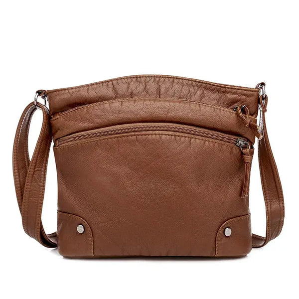 Encanto Retro de Mabel | Bolsa Mensajera Antirrobo de Cuero Suave
