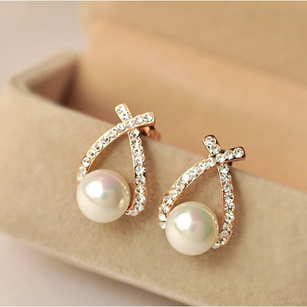 Pendientes con Perlas y Brillos