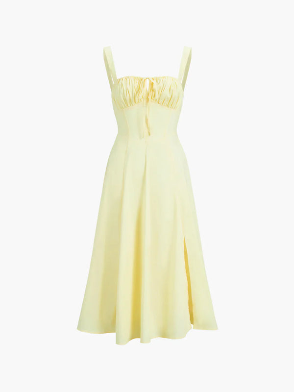Vestido Midi Largo con Cordones