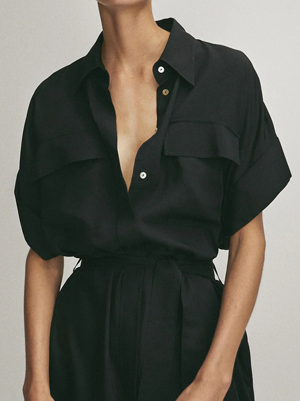 Siempre Elegante Vestido Midi con Bolsillos y Cinturón