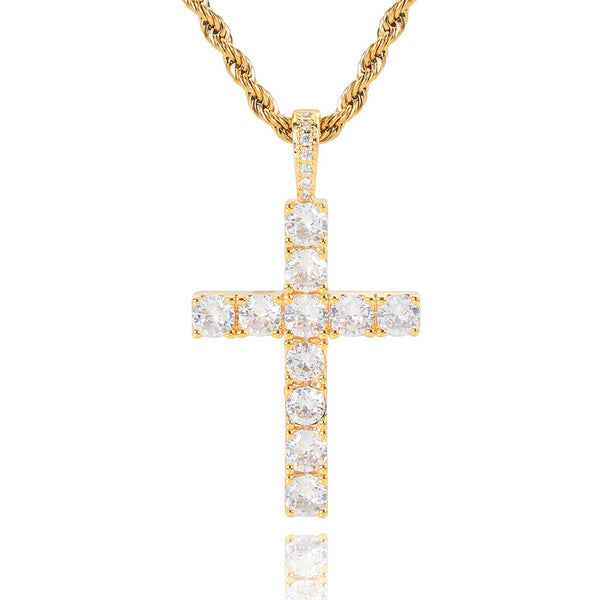 Collar cruz en moissanita