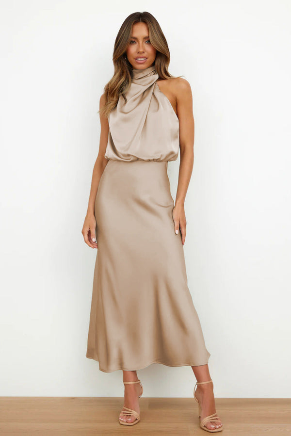 Vestido Maxi de Satén Carlina