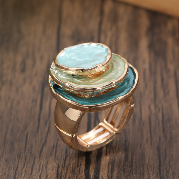 Anillo de Esmalte Boho de Tres Capas