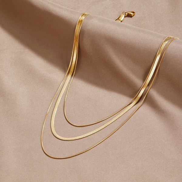 Collar de Cadena Multicapa Dorado
