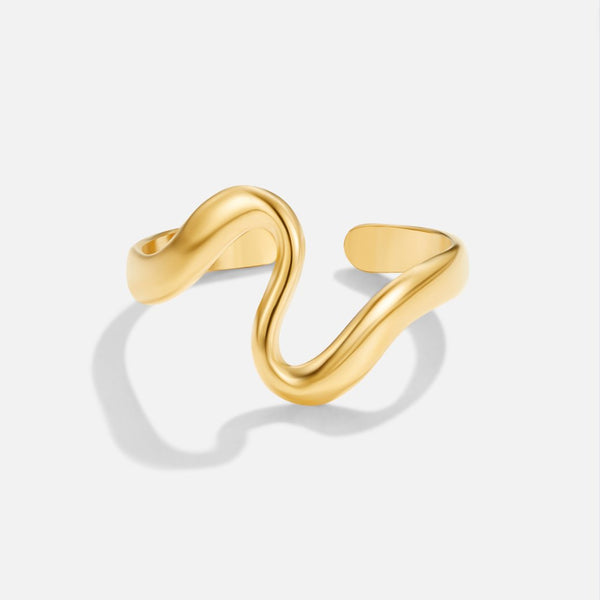 Anillo Onda Dorada