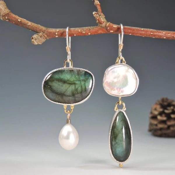 Pendientes con Piedra Vintage