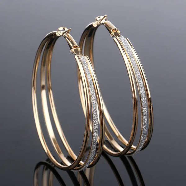 Pendientes Aros de Oro Vintage Brillantes