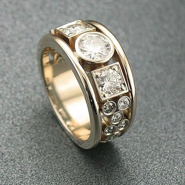 Anillo de Zircón Vintage Oro