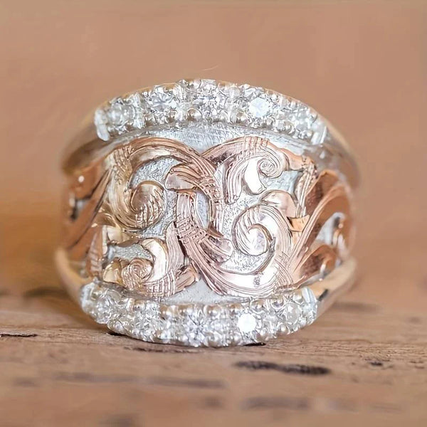 Anillo Vintage en Plata & Rosa