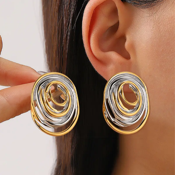 Pendientes vintage chapados en oro y plata