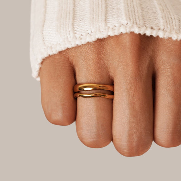 Shine - Conjunto de anillos ondulados