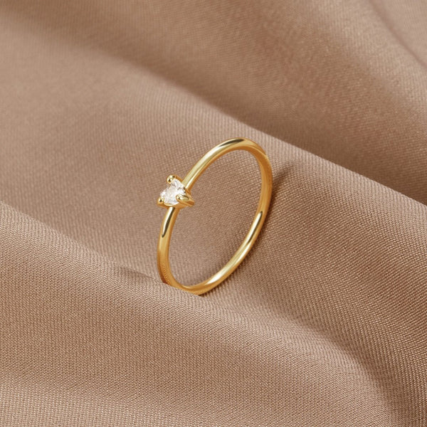 Amor - Anillo en forma de corazón de cristal